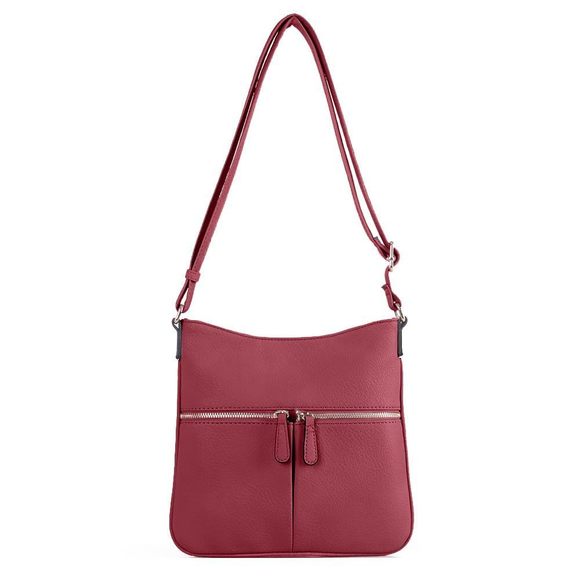 Crossbody Travel Bag, Adjustable Strap, Multiple Pockets Burgundy ^-^ - Picture 1 of 5